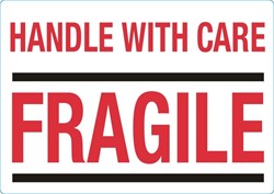 Warning label IEZZY handle with care fragile 100mmx70mm 500pcs