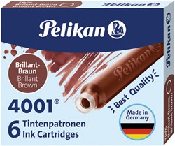 Cartouche d'encre Pelikan 4001 marron 6 pièces