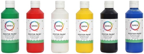 Gouache Qrea set 6 couleurs standard 250ml