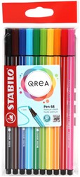 Fibrepen STABILO Pen 68/10 Qrea Edition medium assorti 10 Stück