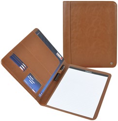 Conférencier DESQ A4 cuir synthétique marron