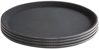 Plateau Olympia Kristallon antidérapant rond Ø40,6cm PP noir-2