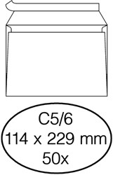 Umschlag Quantore Bank C5/6 114x229mm selbstklebend weiß 50 Stk
