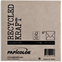 Envelop Papicolor 140x140mm kraft bruin pak à 6 stuks-3
