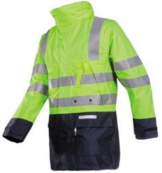 Sioen 3073 Winseler Parka Fluo Geel/marineblauw XS
