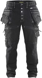 Blåkläder X1900 Baggy Denim Stretch Broek zwart 52