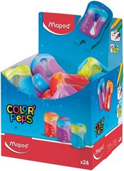 Taille-crayon Maped Color’Peps 2 trous présentoir 24 pièces assorti