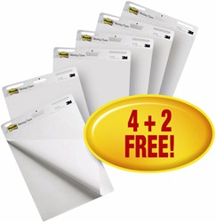 Meeting chart Post-it 559 Super Sticky 63,5x76,2cm blanc 4+2 gratuits