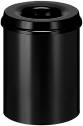 Paper bin with flame cover Vepabins 15liter 26cm black