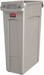 Rubbermaid Slim Jim Belüfteter Abfalleimer mit Luftschlitzen 87 Liter grau