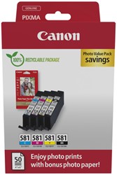 Ink cartridge Canon CLI-581 black + 3 colors