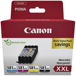 Ink cartridge Canon CLI-581XXL black + 3 colors
