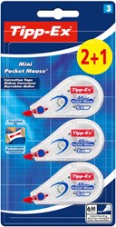 Correction tape Tipp-Ex mini pocket mouse 5mmx6m blister 2+1 free