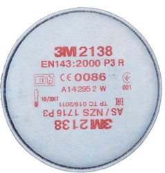 3M 2138 Stoffilter P3 R Wit