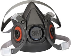 3M 6300 Halfgelaatsmasker Grijs L