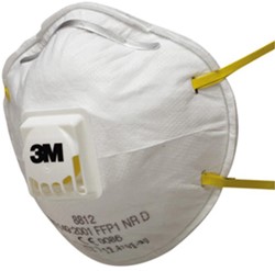 3M 8812 Stofmasker FFP1 NR D Met Uitademventiel Wit