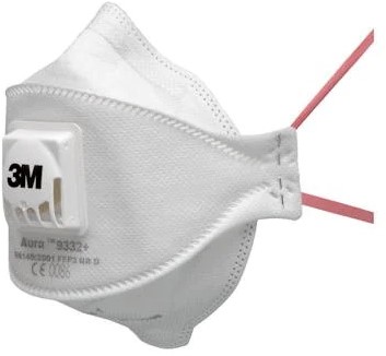 3M Aura 9332+ Stofmasker FFP3 NR D Met Uitademventiel In Bulkverpakking Wit