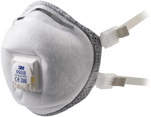 3M 9928 Stofmasker FFP2 R D Met Uitademventiel Wit