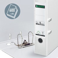 Classeur à levier Leitz 1010 180° A4 80mm PP blanc-1