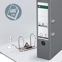 Classeur à levier Leitz 1010 180° A4 80mm PP gris-3