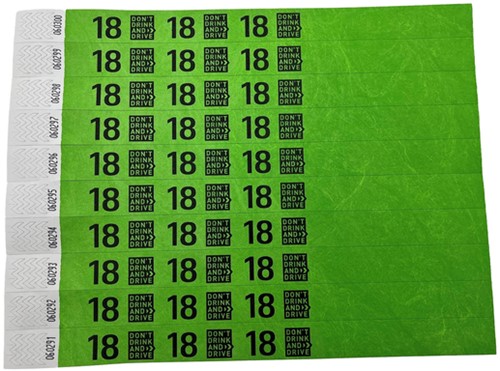 Bracelet Combipack 18+ Don't drink and drive vert 100 pièces