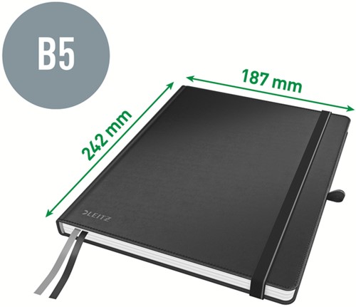 Cahier Leitz Complete 187x242mm ligné 160 pages 100g noir-3