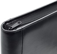 Conférencier Van der Spek A4 4 ann 25mm méc-O zip cuir nervuré noir-3