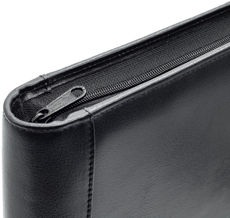Conférencier Van der Spek A4 4 ann 25mm méc-O zip cuir nervuré noir-3
