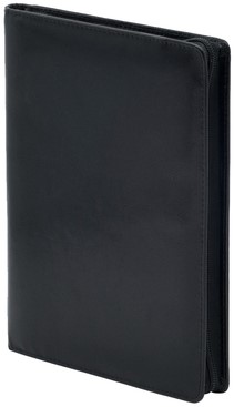 Conférencier Van Der Spek 358 A5 cuir buffle avec zip noir-2