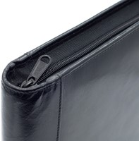 Conférencier Van der Spek A4 cuir buffle 4 anneaux 25mm méc-O + zip noir-3