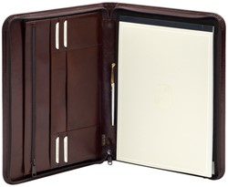Conférencier Van der Spek 388 A4 zip cuir marron