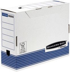 Archive box Bankers Box System A4 100mm white blue