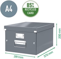 Opbergdoos Leitz Click & Store WOW middel gerecycled karton 281x200x370mm zwart-6