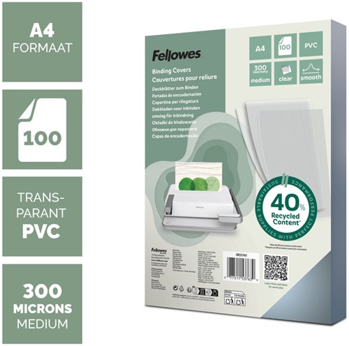 Cover sheet Fellowes A4 PVC 300micron 100 pcs-2