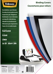 Cover sheet Fellowes A4 PP 500micron transparent lines 50 pcs