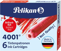 Cartouche d'encre Pelikan 4001 rouge 6 pièces