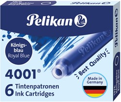 Cartouche d’encre Pelikan 4001 bleu roi 6 pièces