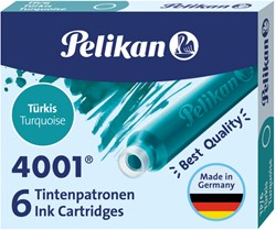 Cartouche d’encre Pelikan 4001 turquoise 6 pièces