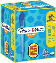 Stylo bille Paper Mate Inkjoy 100RT Medium bleu lot 80+20 gratuits