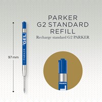 Recharge encre gel Parker Quink Medium bleu blister 1 pièce-3