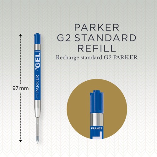 Recharge encre gel Parker Quink Medium bleu blister 1 pièce-3