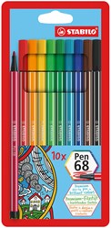 Feutre STABILO Pen 68/10 Medium étui 10 couleurs
