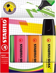 Surligneur STABILO BOSS Orginal 70/4 assorti étui 4 pièces