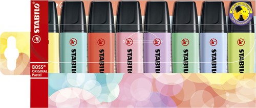 Surligneur STABILO BOSS Original 70/8 pastel assorti étui 8 pièces