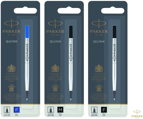 Recharge roller Parker Quink Medium bleu blister 1 pièce-2