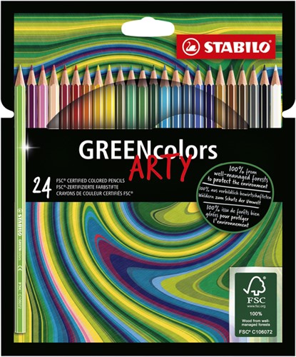 Crayon de couleur STABILO Greencolors 6019/24-1-20 étui 24 couleurs