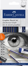 Bleistift Faber-Castell 6 Härtegrade inklusive Anspitzer und Radiergummi