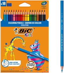 Crayon de couleur BIC Kids Evolution ECOlutions blister 18 couleurs