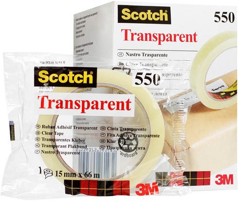 Ruban adhésif Scotch 550 66mx15mm transparent