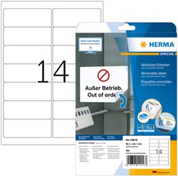 Etiquette amovible HERMA 10016 99,1x38,1mm blanc 350 pièces
